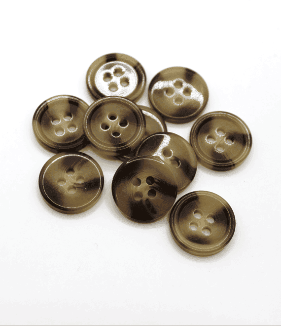 Buy TTB230 4-Hole Shiny Mock Horn Button Online in London - TwinTrims